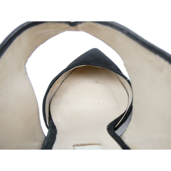 L.K. Bennett Black Suede Pointed-Toe Slingback Heels Size 38 - Picture 10 of 12